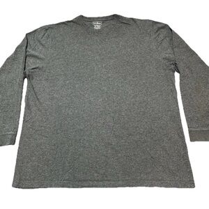 LL Bean Shirt Mens Extra Large Tall Grey Cotton Traditional Fit Long Sleeve